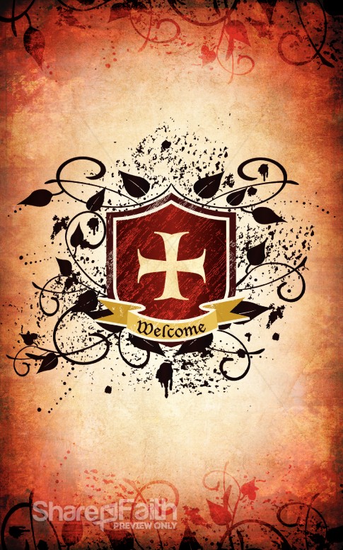 Cross Crest with Banner Easter Church Bulletin