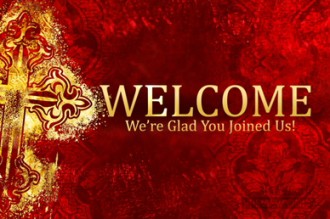 Valentines Day Gold Cross Welcome Video Screen