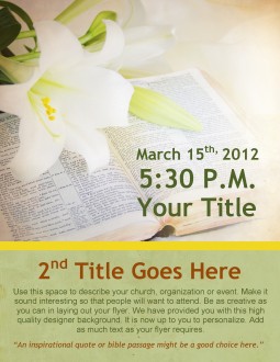 Easter Lily Resurrection Flyer Design