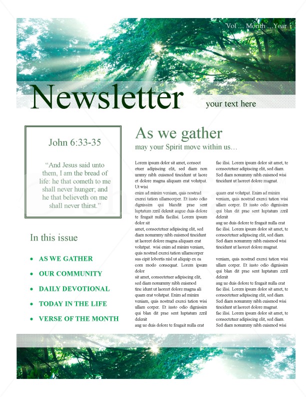 Microsoft Word Spring Newsletter Template