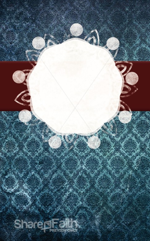 Blue and Maroon Pattern Church Bulletin Template