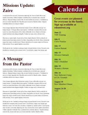 Apple Church Newsletter Template