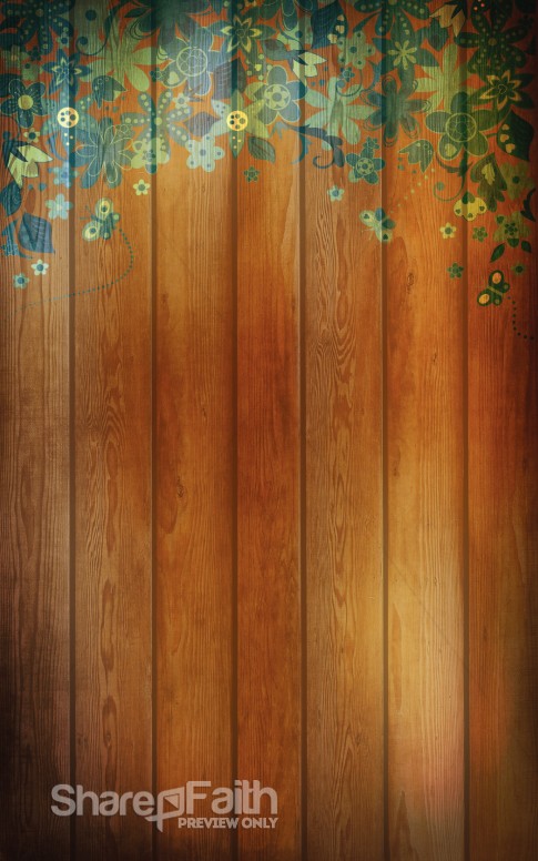 Wood Floral Bulletin Cover