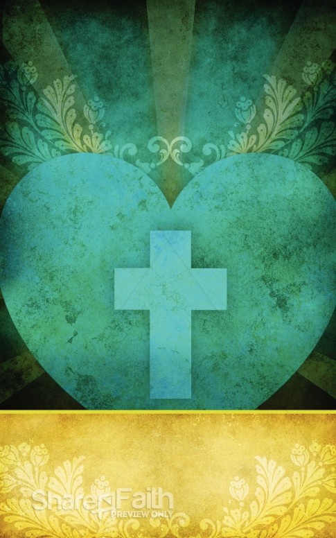 Heart And Cross Church Bulletin Cover Cross Bulletin Covers