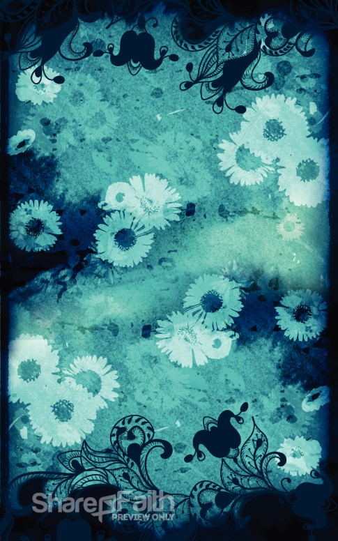 Blue Floral Bulletin Cover