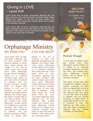 Fall Leaves Easy Church Newsletter Template