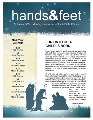 Nativity Church Newsletter Template