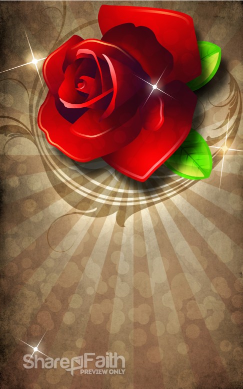 Valentine Rose Bulletin Template