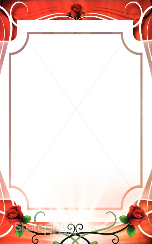 Rose Frame Valentine Bulletin Cover