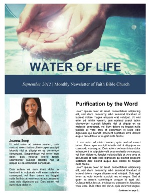 Baptism Church Newsletter Template
