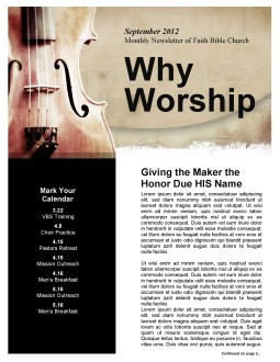 Church Newsletter Worship Theme