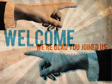 Pointing Fingers Church PowerPoint Template