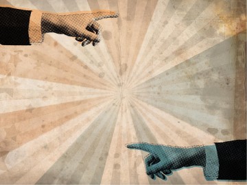 Pointing Fingers Church PowerPoint Template