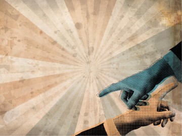 Pointing Fingers Church PowerPoint Template