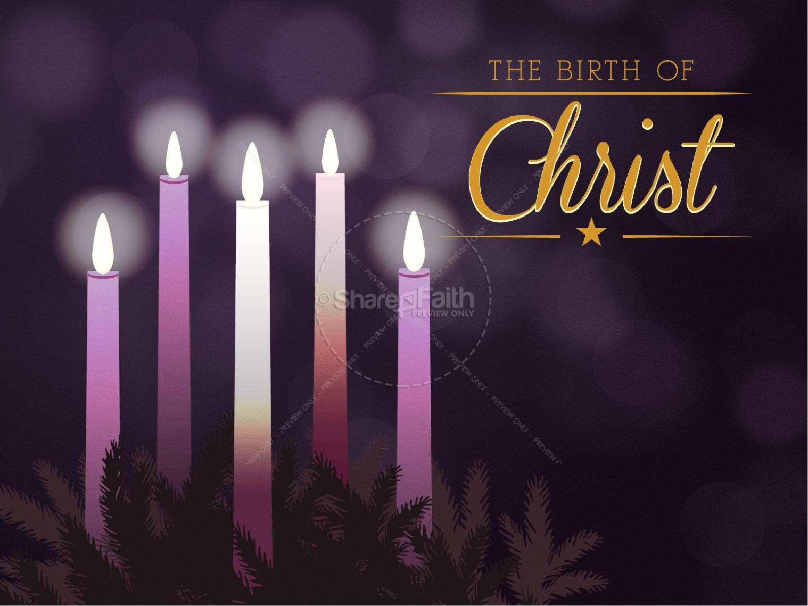 Celebrating Advent Church PowerPoint Template Christmas PowerPoints