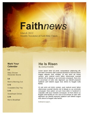 Easter Sunday Newsletter Template