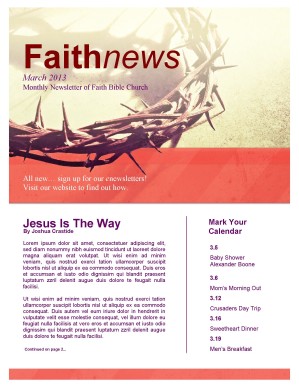 Easter Crown of Thorns Newsletter Template
