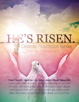 He Is Risen Easter Church Flyer
