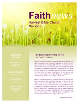 Summer Newsletter Template for Church