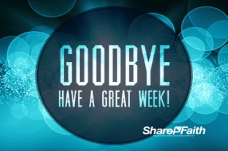 Blue Exit Motion Screen Video Loop Saying Goodby