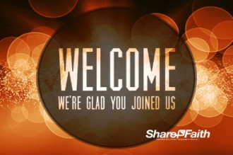 Church Welcom Motion Screen Video Loop in Brown and Gold