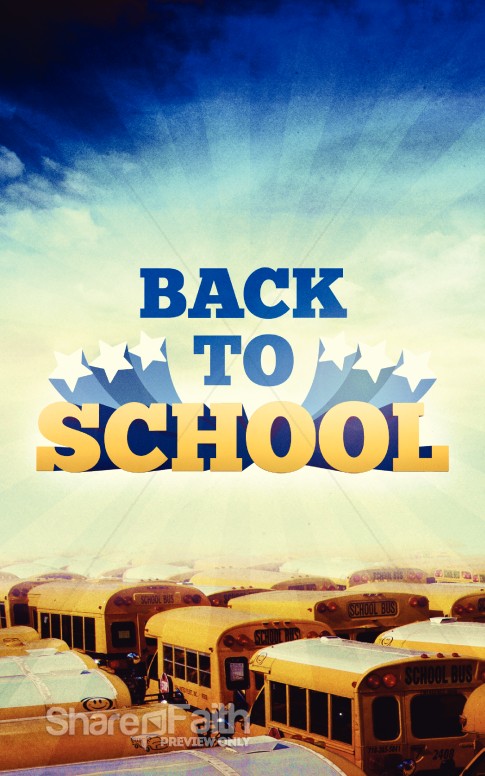 Back to School Yellow Bus Graphics Bulletin Cover | Sermon Bulletin Covers