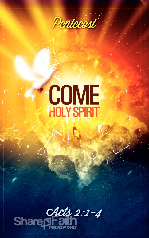 Pentecost Come Holy Spirit Ministry Bulletin | Sermon Bulletin Covers