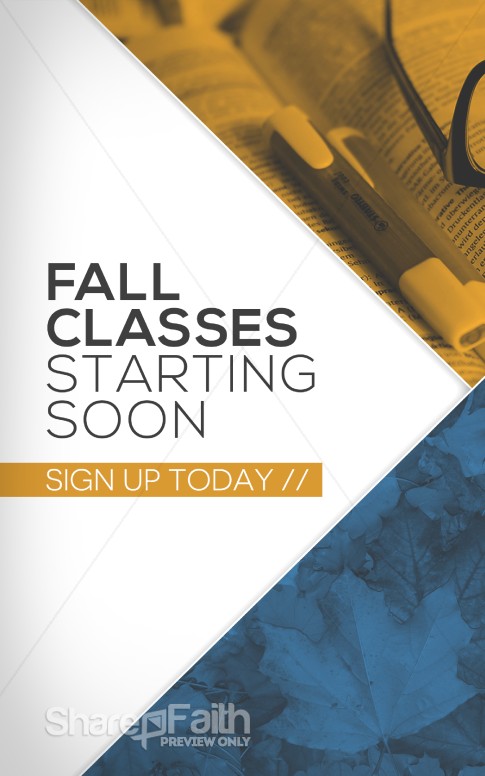 Fall Classes Starting Ministry Bulletin | Harvest Fall Church Bulletin