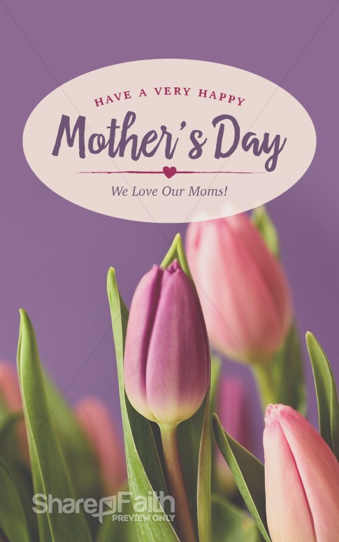 Mother's Day Tulips Religious Bulletin | Mothers Day Bulletin Covers