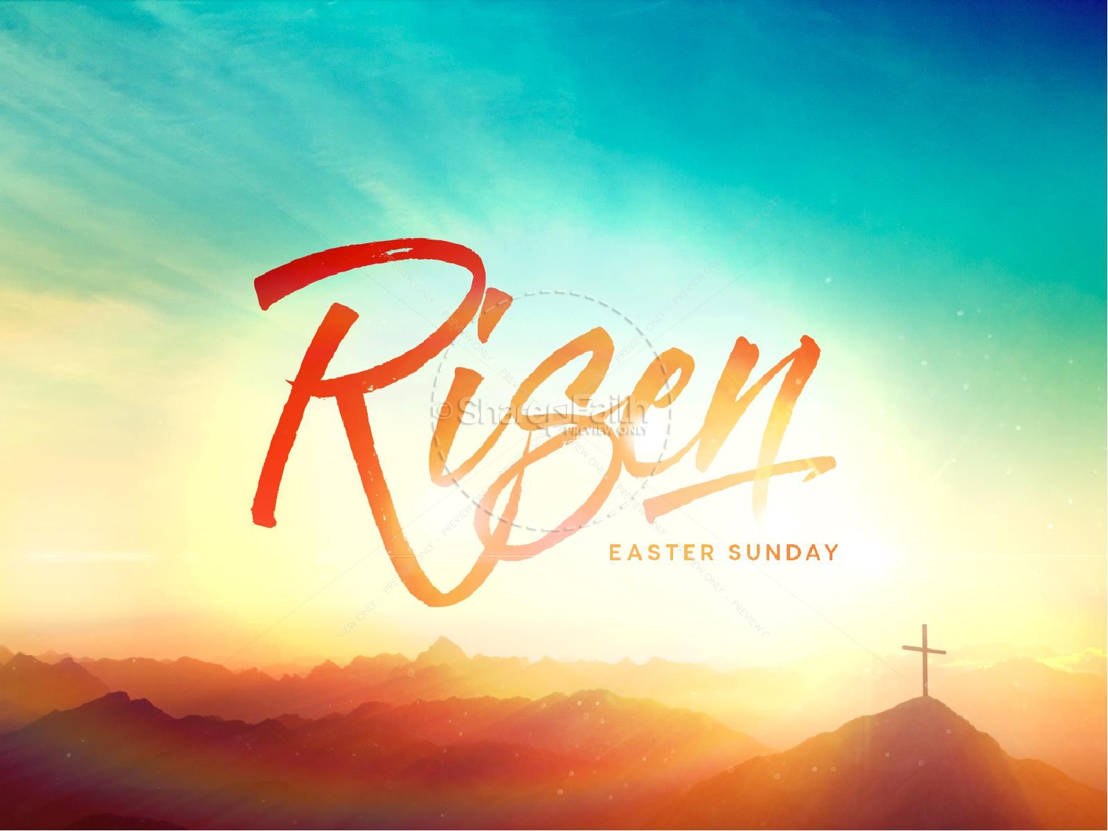 Risen Easter Sunday Church Powerpoint Easter Sunday Resurrection Powerpoints 