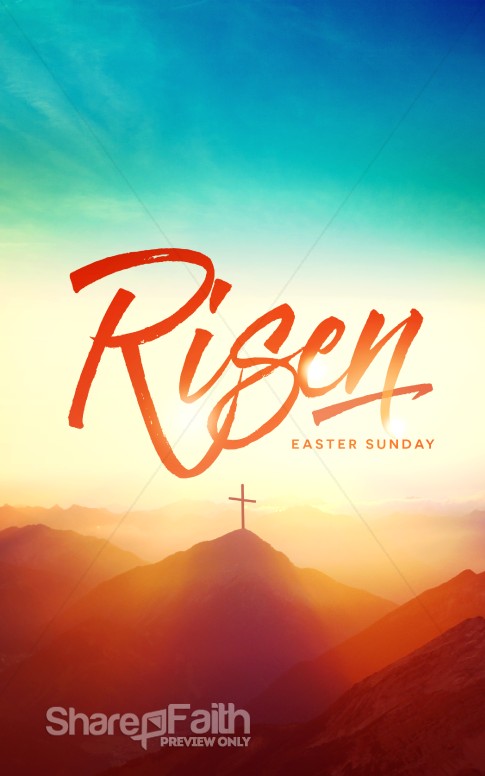 Risen Easter Sunday Church Bulletin | Easter Bulletins