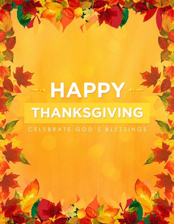 Happy Thanksgiving Blessings Church Flyer Template Flyer Templates