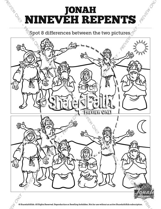 Jonah 3 Nineveh Repents Spot the Differences Thumbnail Showcase