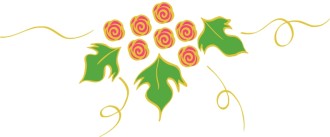 Rose Symbols with Green Leaves