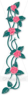 Red Roses with Vines