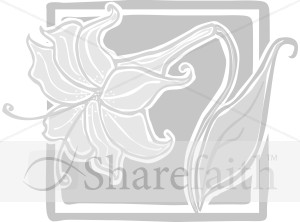 Grayscale Easter Lily in Frame