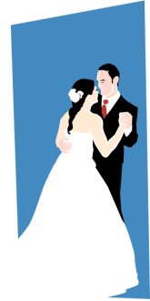 Smiling Bride and Groom