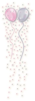 Two Pastel Birthday Balloons in Confetti