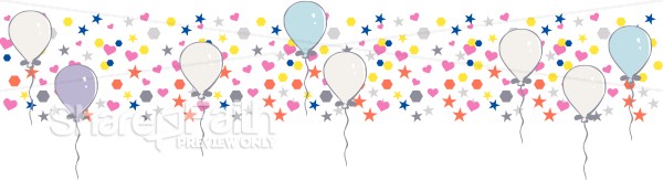 Bright Little Shapes and Birthday Balloons Header