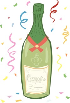 Bottle of New Year's Champagne