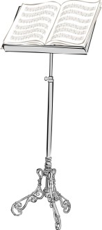 Silver Music Stand and Book