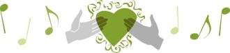 Green Music and Hands Holding Heart