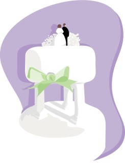 White Fondant Wedding Cake