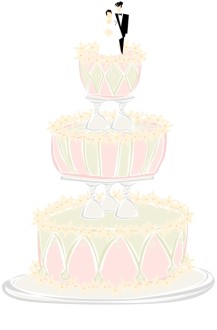 Fancy Wedding Cake With Glass Tiers