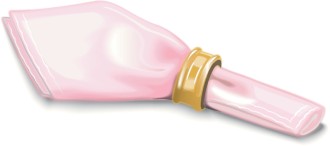 Gold Napkin Ring and Pink Napkin