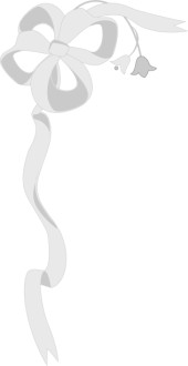 Gray Corner Ribbon Bow