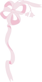 Pink Corner Ribbon Bow