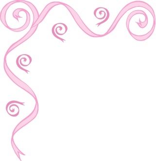 Pink Ribbon Swirl Upper Left Corner