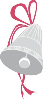 Wedding Bell with Red Ribbon