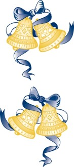 Blue Ribbon Bells Page Decoration